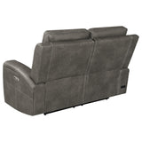 Brickston Charcoal 2-piece Triple Power Reclining Sofa Set - Ornate Home