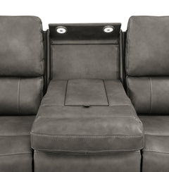 Brickston Charcoal 2-piece Triple Power Reclining Sofa Set - Ornate Home