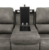 Brickston Charcoal 2-piece Triple Power Reclining Sofa Set - Ornate Home
