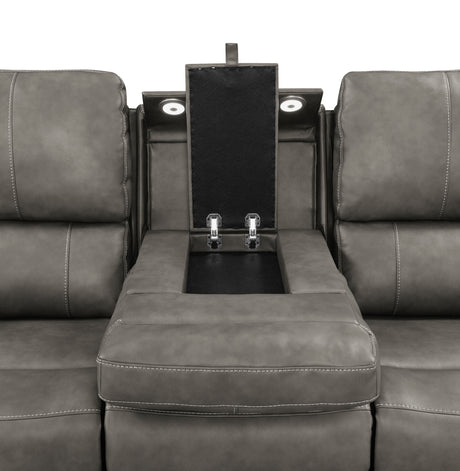 Brickston Charcoal 2-piece Triple Power Reclining Sofa Set - Ornate Home