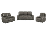 Brickston Charcoal 3-piece Triple Power Reclining Sofa Set - Ornate Home