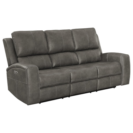 Brickston Charcoal 3-piece Triple Power Reclining Sofa Set - Ornate Home
