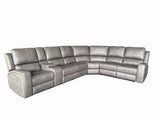 Brickston Charcoal Lumen 4-Piece Faux Leather Triple Power Reclining Sectional - Ornate Home