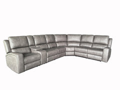 Brickston Charcoal Lumen 4-Piece Faux Leather Triple Power Reclining Sectional - Ornate Home