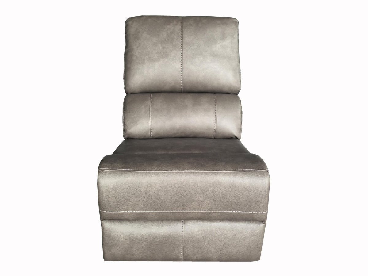 Brickston Charcoal Lumen Leatherette Modular Sectional Armless Chair - Ornate Home