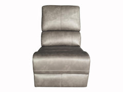 Brickston Charcoal Lumen Leatherette Modular Sectional Armless Chair - Ornate Home