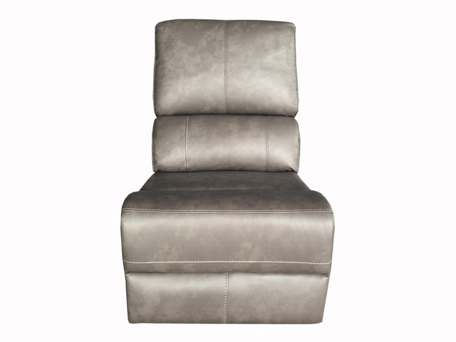 Brickston Charcoal Lumen Leatherette Modular Sectional Armless Chair - Ornate Home