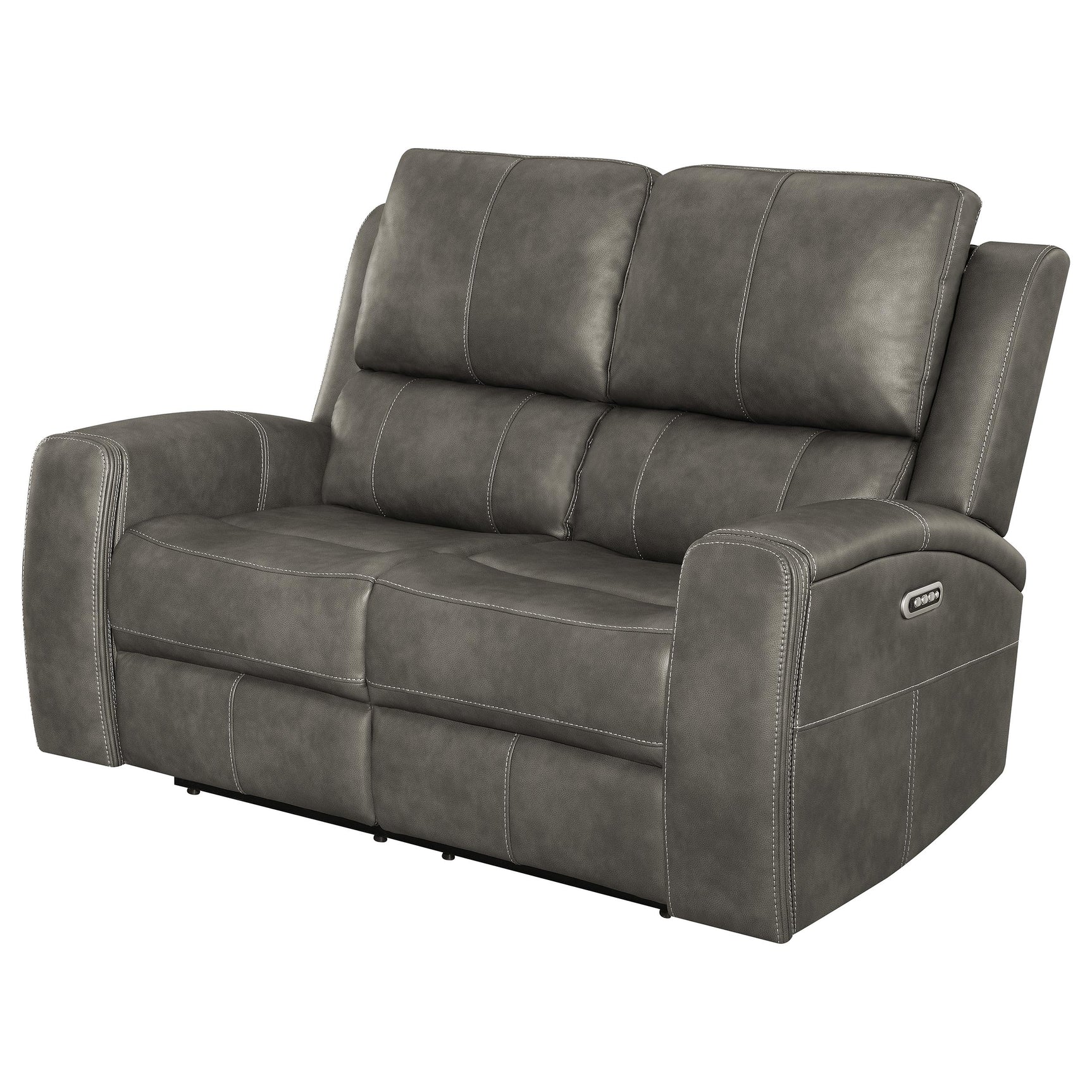 Brickston Charcoal Triple Power Reclining Loveseat - Ornate Home