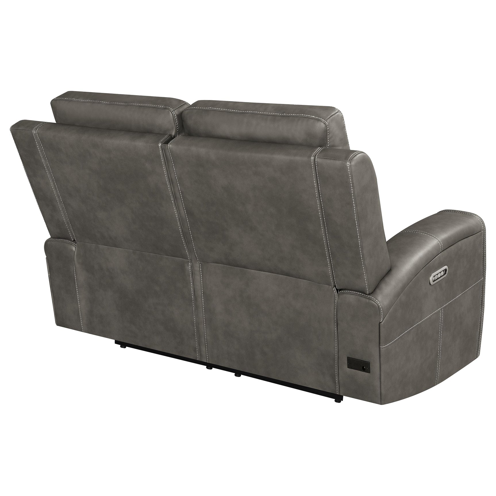 Brickston Charcoal Triple Power Reclining Loveseat - Ornate Home