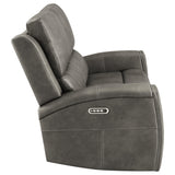 Brickston Charcoal Triple Power Reclining Loveseat - Ornate Home