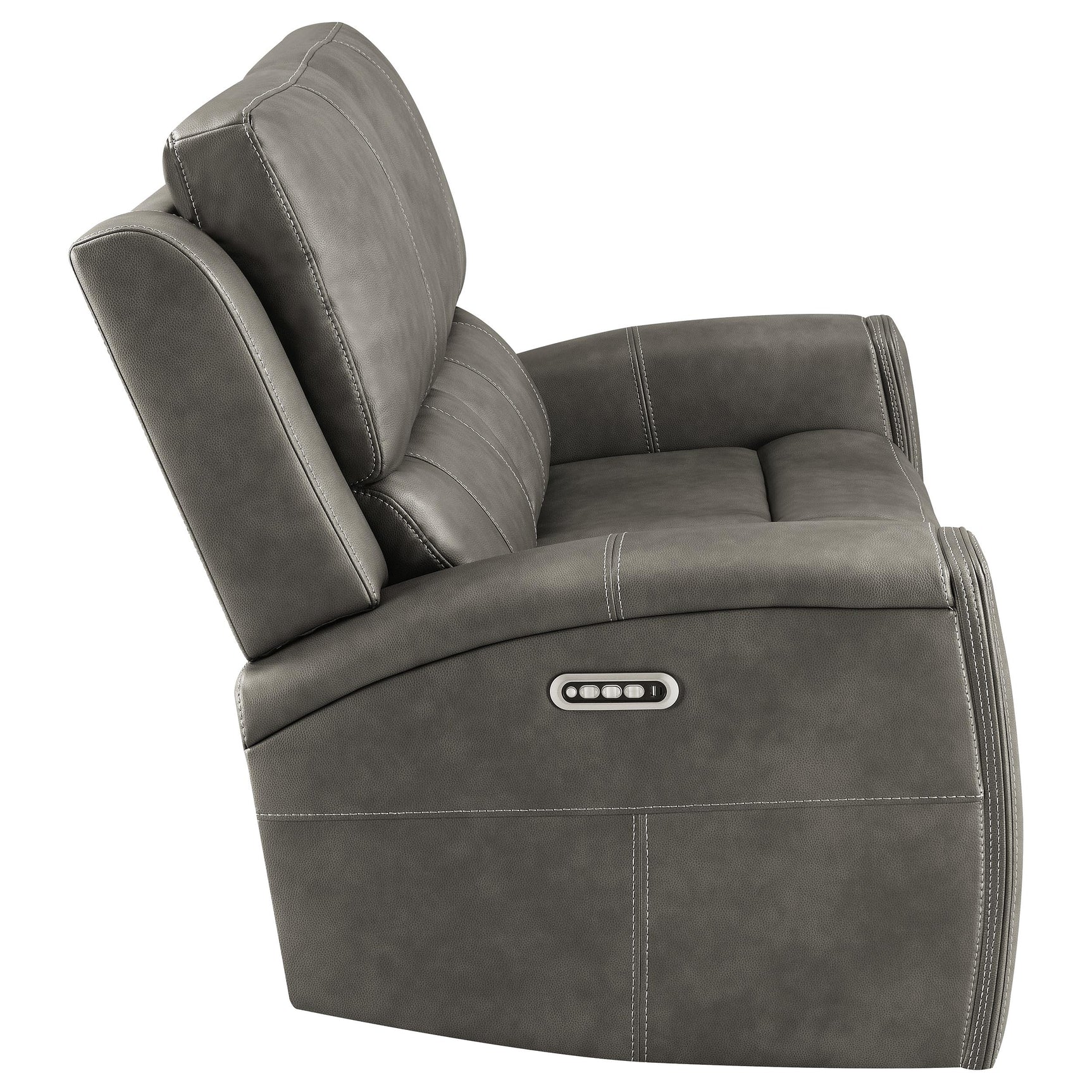 Brickston Charcoal Triple Power Reclining Loveseat - Ornate Home
