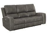 Brickston Charcoal Triple Power Reclining Sofa - Ornate Home