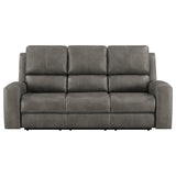 Brickston Charcoal Triple Power Reclining Sofa - Ornate Home