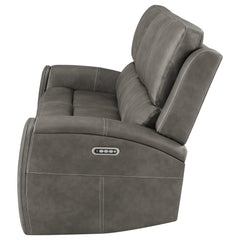 Brickston Charcoal Triple Power Reclining Sofa - Ornate Home