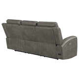 Brickston Charcoal Triple Power Reclining Sofa - Ornate Home