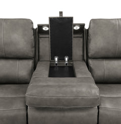Brickston Charcoal Triple Power Reclining Sofa - Ornate Home