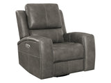 Brickston Charcoal Triple Power Swivel Glider Recliner - Ornate Home