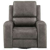 Brickston Charcoal Triple Power Swivel Glider Recliner - Ornate Home
