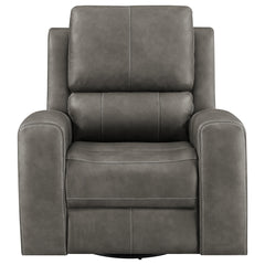 Brickston Charcoal Triple Power Swivel Glider Recliner - Ornate Home