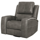 Brickston Charcoal Triple Power Swivel Glider Recliner - Ornate Home