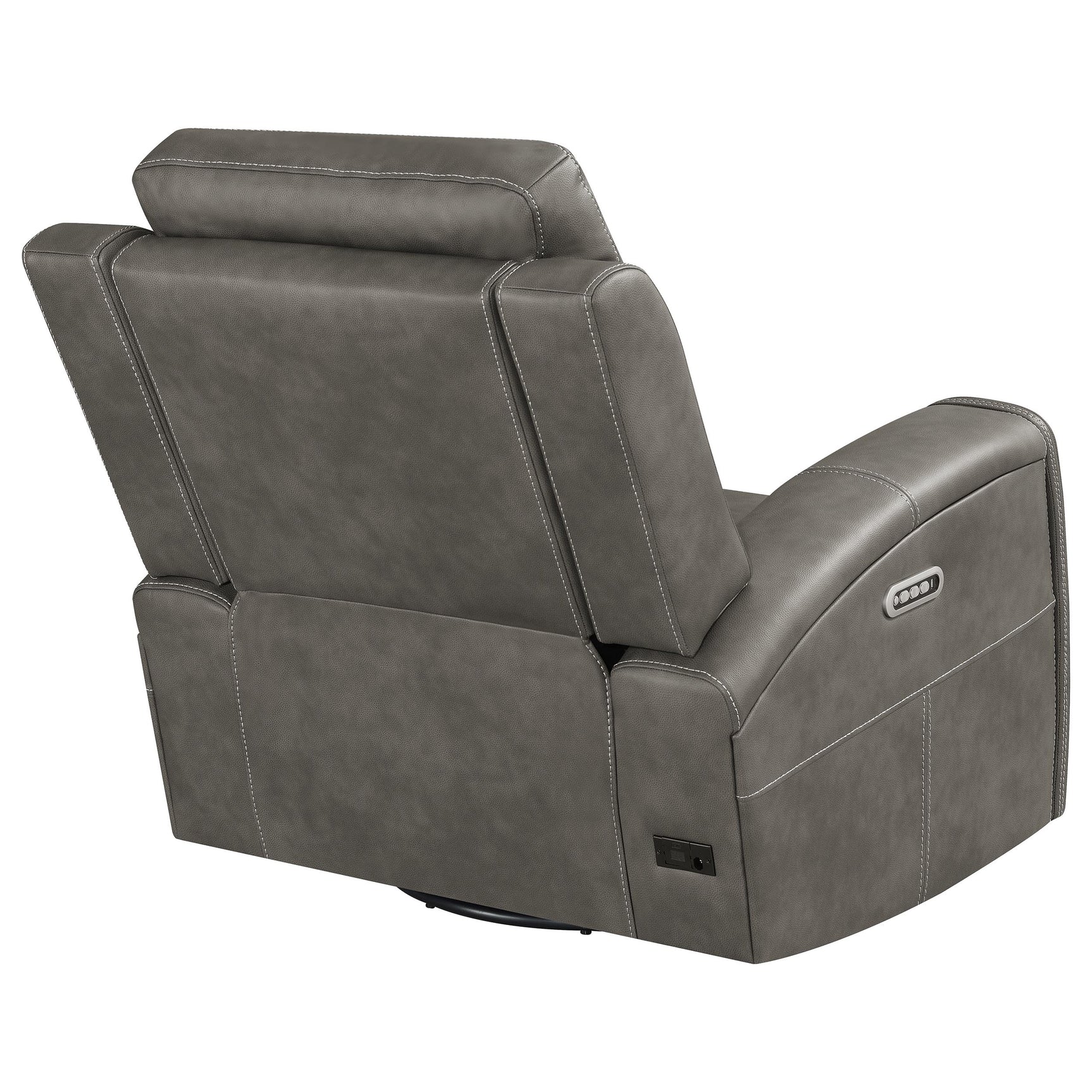 Brickston Charcoal Triple Power Swivel Glider Recliner - Ornate Home
