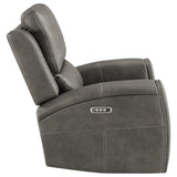 Brickston Charcoal Triple Power Swivel Glider Recliner - Ornate Home