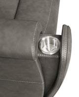 Brickston Charcoal Triple Power Swivel Glider Recliner - Ornate Home