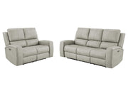 Brickston Grey 2-piece Triple Power Reclining Sofa Set - Ornate Home