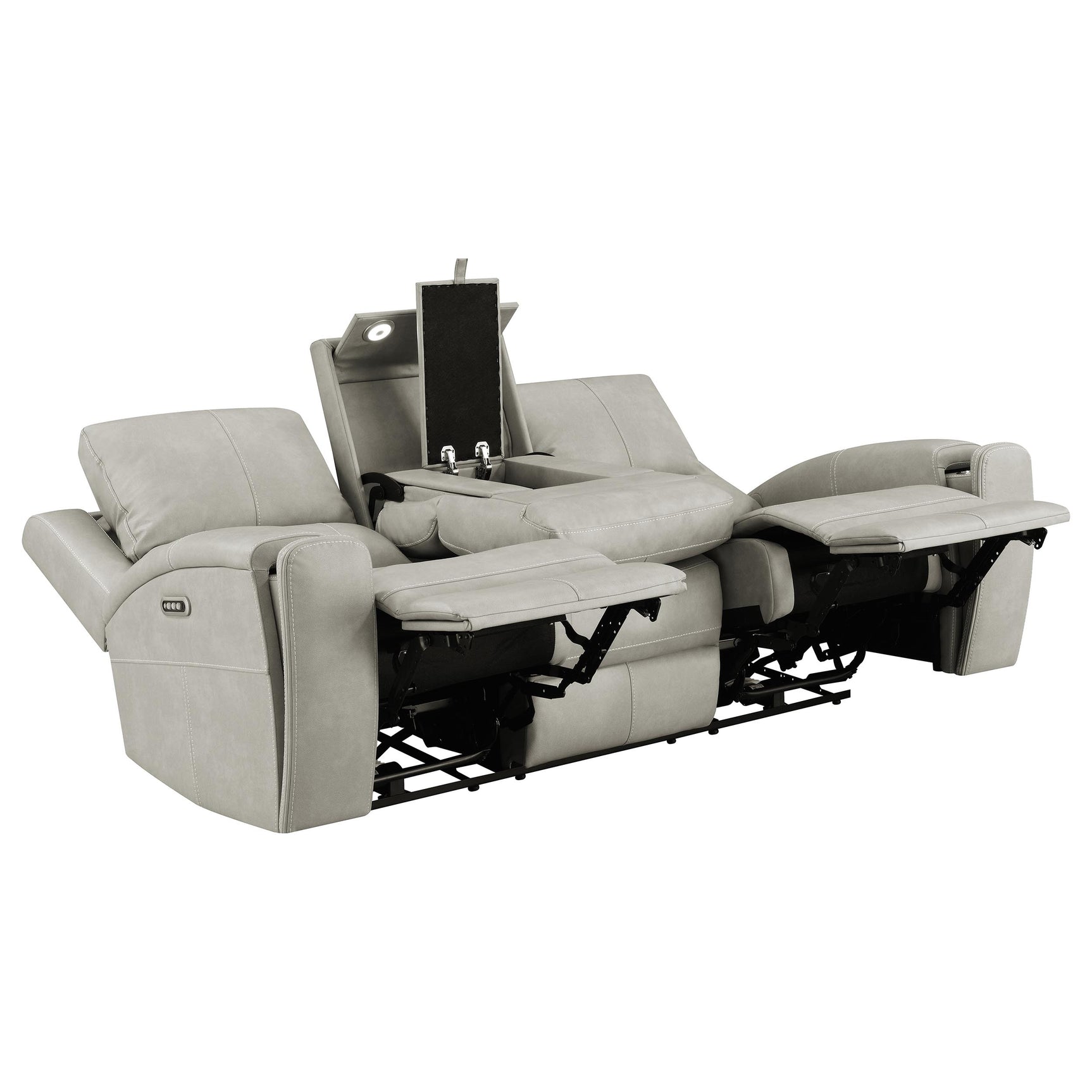 Brickston Grey 2-piece Triple Power Reclining Sofa Set - Ornate Home