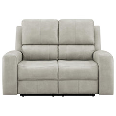 Brickston Grey Triple Power Reclining Loveseat - Ornate Home