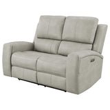 Brickston Grey Triple Power Reclining Loveseat - Ornate Home