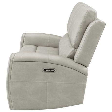 Brickston Grey Triple Power Reclining Loveseat - Ornate Home
