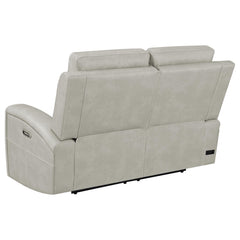 Brickston Grey Triple Power Reclining Loveseat - Ornate Home
