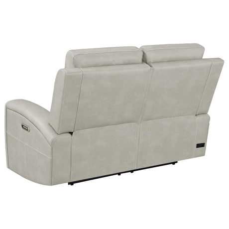 Brickston Grey Triple Power Reclining Loveseat - Ornate Home