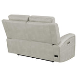 Brickston Grey Triple Power Reclining Loveseat - Ornate Home