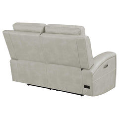 Brickston Grey Triple Power Reclining Loveseat - Ornate Home