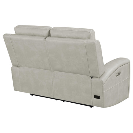Brickston Grey Triple Power Reclining Loveseat - Ornate Home