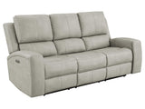 Brickston Grey Triple Power Reclining Sofa - Ornate Home