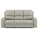 Brickston Grey Triple Power Reclining Sofa - Ornate Home