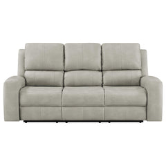 Brickston Grey Triple Power Reclining Sofa - Ornate Home