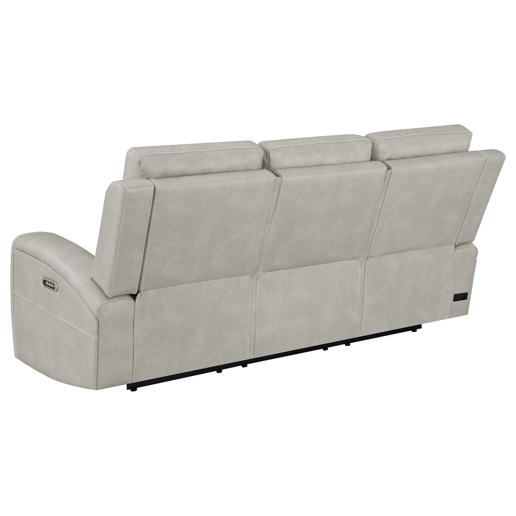 Brickston Grey Triple Power Reclining Sofa - Ornate Home