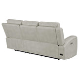 Brickston Grey Triple Power Reclining Sofa - Ornate Home