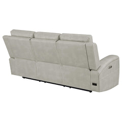 Brickston Grey Triple Power Reclining Sofa - Ornate Home