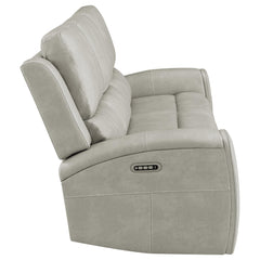 Brickston Grey Triple Power Reclining Sofa - Ornate Home