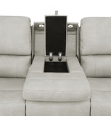 Brickston Grey Triple Power Reclining Sofa - Ornate Home