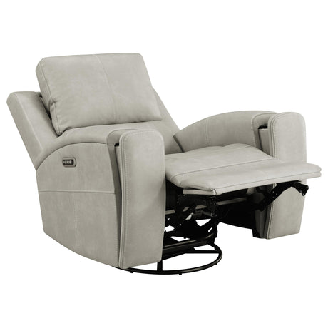 Brickston Grey Triple Power Swivel Glider Recliner - Ornate Home