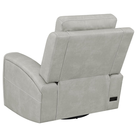 Brickston Grey Triple Power Swivel Glider Recliner - Ornate Home