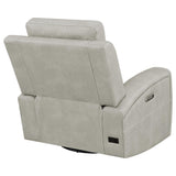 Brickston Grey Triple Power Swivel Glider Recliner - Ornate Home