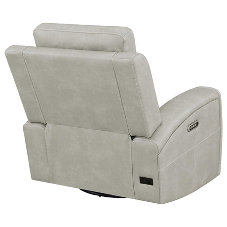 Brickston Grey Triple Power Swivel Glider Recliner - Ornate Home