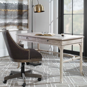 Bridgely White Aged Writing Desk - Ornate Home